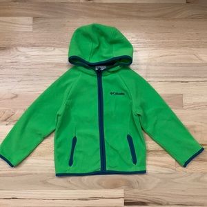 Columbia fleece jacket! Bright green colour and super cozy!